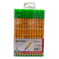 Toptan Dominic Fineliner Tükenmez Kalem Yeşil 12li Set