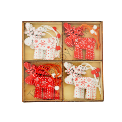 Toptan Yılbaşı Ağaç Süsü Ahşap Süsler Geyik