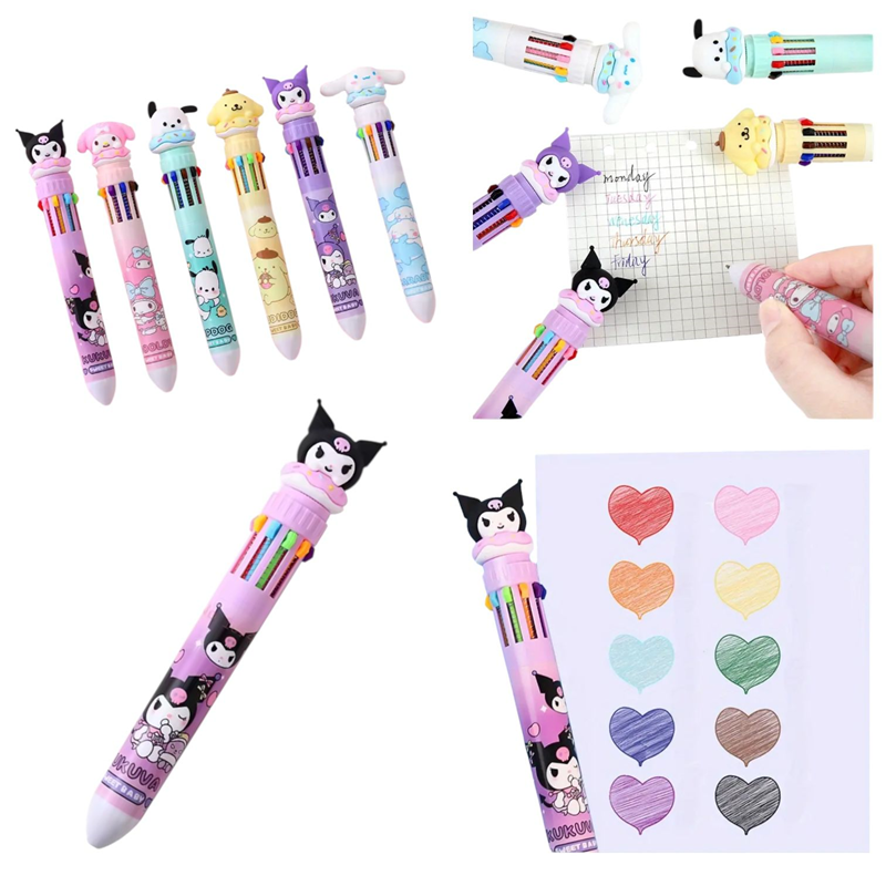 Toptan Kuromi Çoklu 10 Renk Tükenmez Kalem