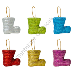 Toptan Simli Noel Çizme Yılbaşı Ağaç Süsü 6lı