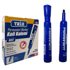 Toptan Trix Kesik Uçlu Koli Kalemi Mavi