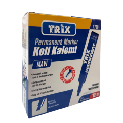 Toptan Trix Kesik Uçlu Koli Kalemi Mavi