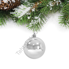 Toptan Yılbaşı Ağaç Süsleme Topları 6cm 6lı Gümüş