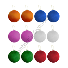 Toptan Yılbaşı Ağaç Süsleme Topları Beyaz 12li 3cm