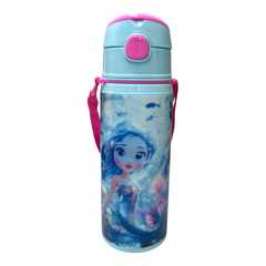 Toptan Mikro Resimli Kız Aüminyum Matara 600 ML