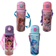 Toptan Mikro Resimli Kız Aüminyum Matara 600 ML