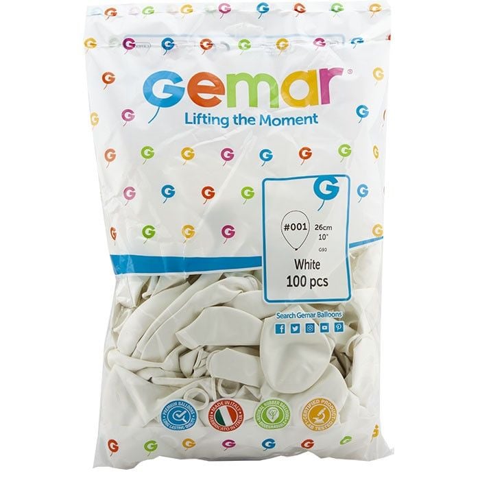 Toptan Balon Gemar 10'' Beyaz