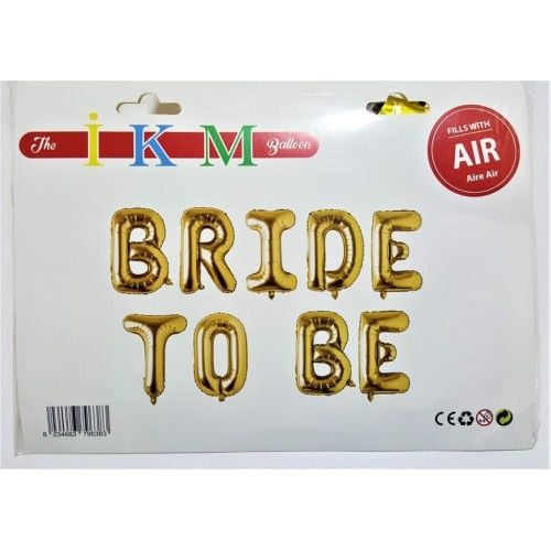Toptan Bride To Be Gold Folyo Balon Set