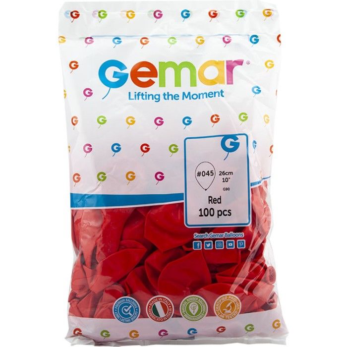 Toptan Balon Gemar 10'' Kırmızı