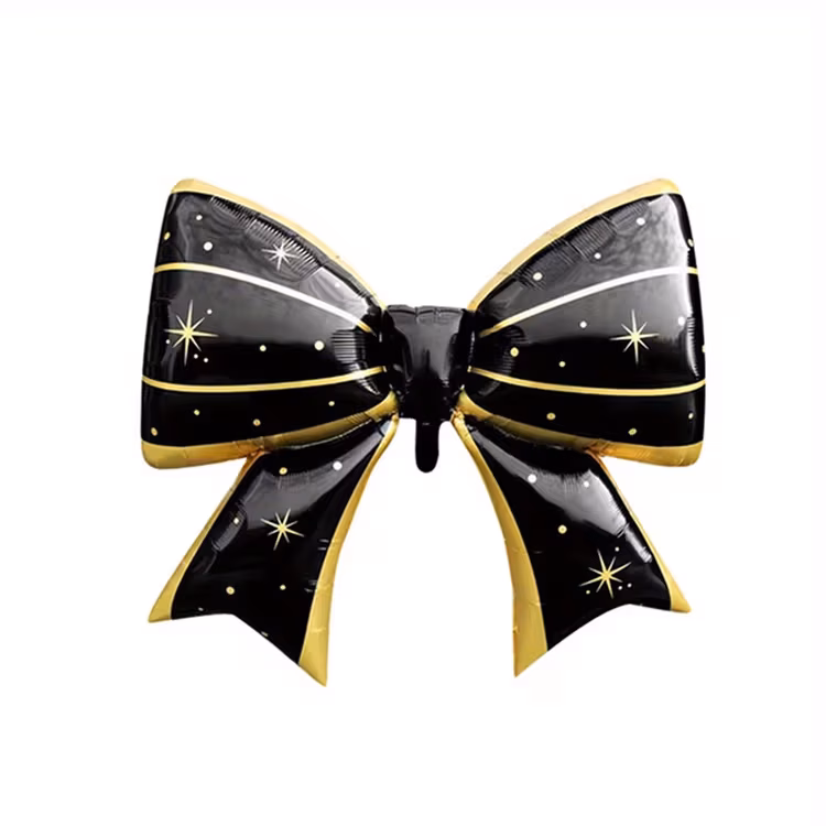 Toptan Folyo Balon Siyah Gold Fiyonk