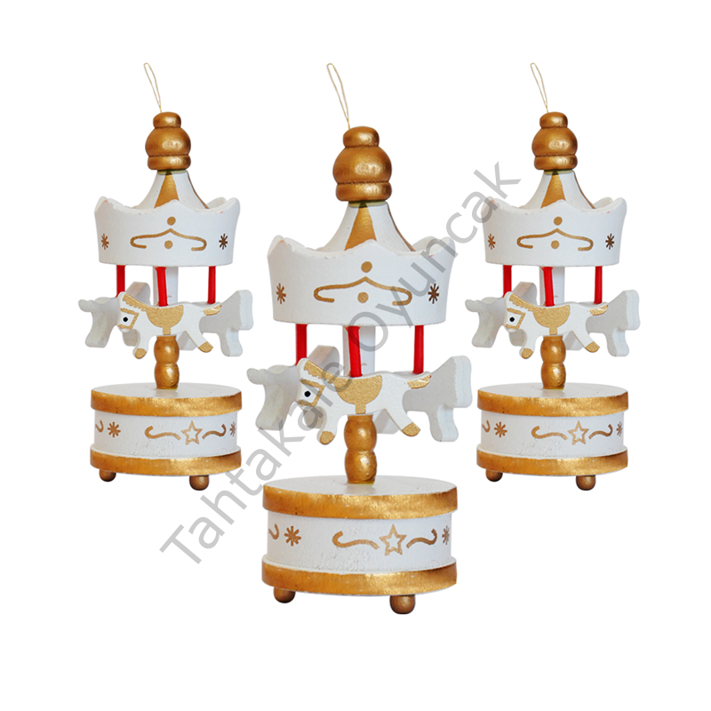 Toptan 8cm Mini Carousel 3lü Beyaz