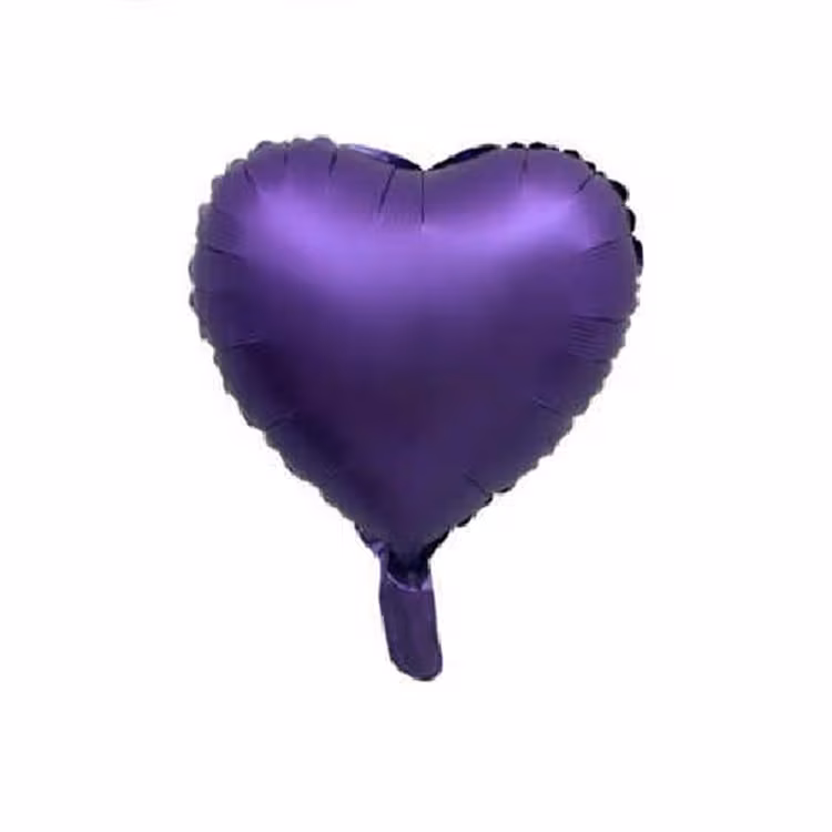 Toptan Folyo Balon 18'' Saten Kalp Mor