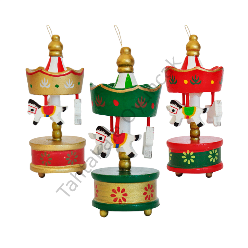 Toptan 8cm Mini Carousel 3lü Renkli