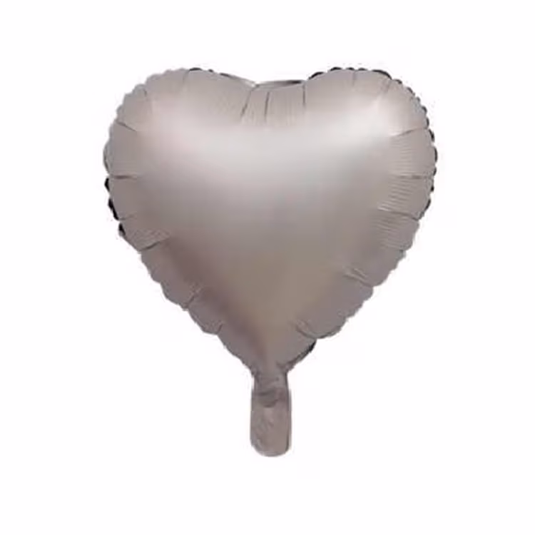 Toptan Folyo Balon 18'' Saten Kalp Gümüş