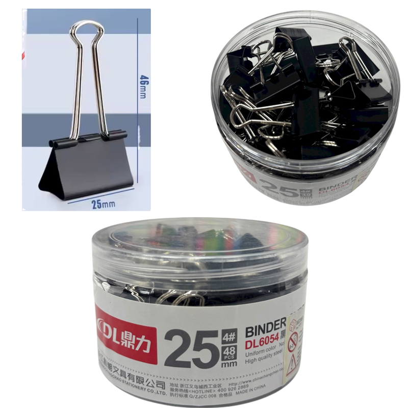 Toptan 25mm Siyah Kıskaç 48'li Paket