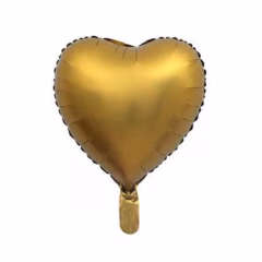 Toptan Folyo Balon 18'' Saten Kalp Gold