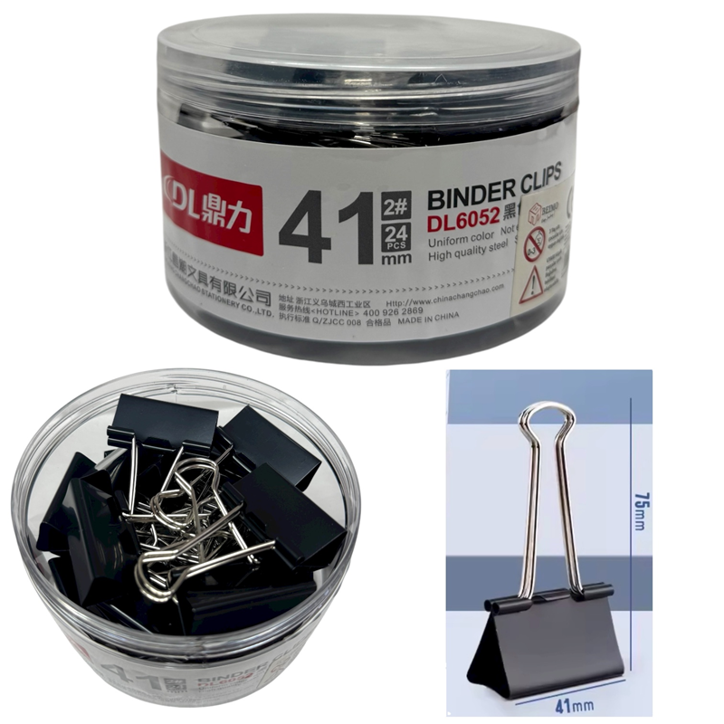 Toptan 41mm Siyah Kıskaç 24'lü Paket