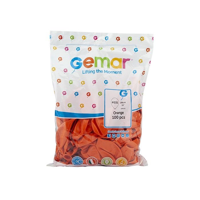 Toptan Balon Gemar 11'' Metalik Turuncu