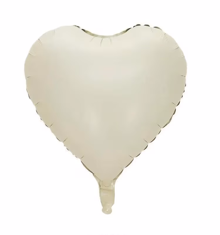 Toptan Folyo Balon 18'' Saten Kalp Krem