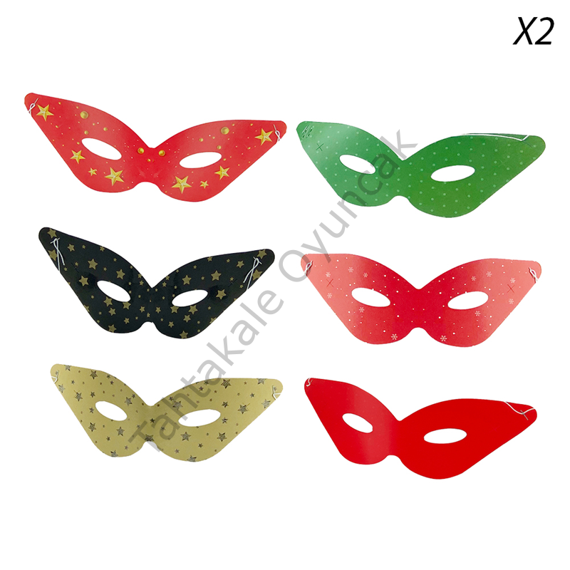 Toptan Yılbaşı Lüks Maske 12li