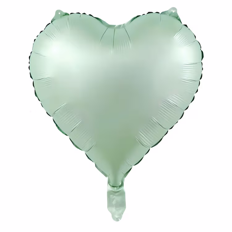 Toptan Folyo Balon 18'' Saten Kalp Yeşil