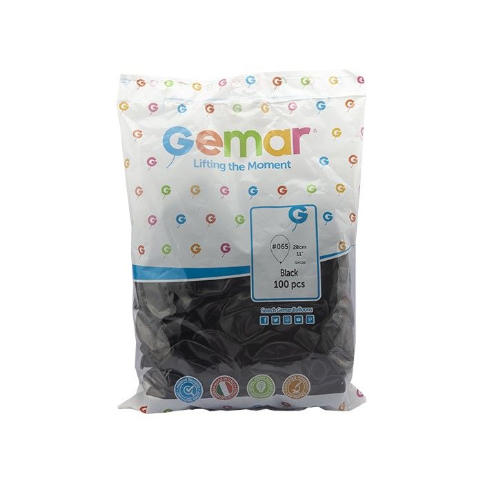Toptan Balon Gemar 11'' Metalik Siyah