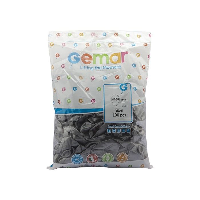 Toptan Balon Gemar 11'' Metalik Gümüş