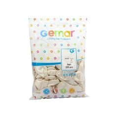 Toptan Balon Gemar 11'' Metalik Beyaz