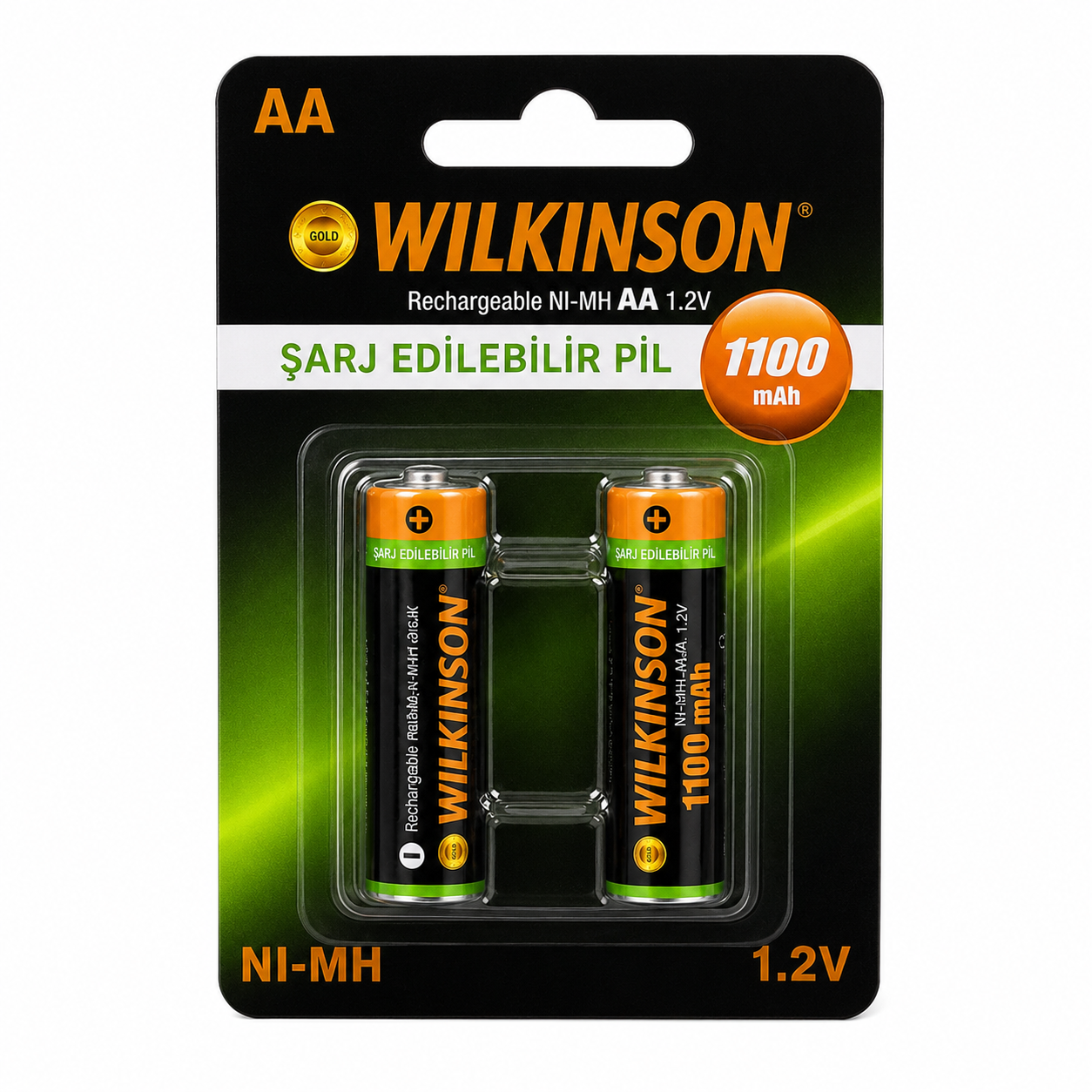 Toptan Wilkinson AA 1100 mAH Şarj Edilebilir Kalın Pil - 2’li Set
