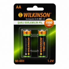 Toptan Wilkinson AA 1100 mAH Şarj Edilebilir Kalın Pil - 2’li Set