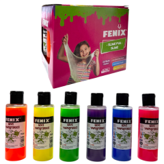 Toptan Fenix Leyli 70ml Karışık Renk Sıvı Yapıştırıcı Slime Jeli 12'li