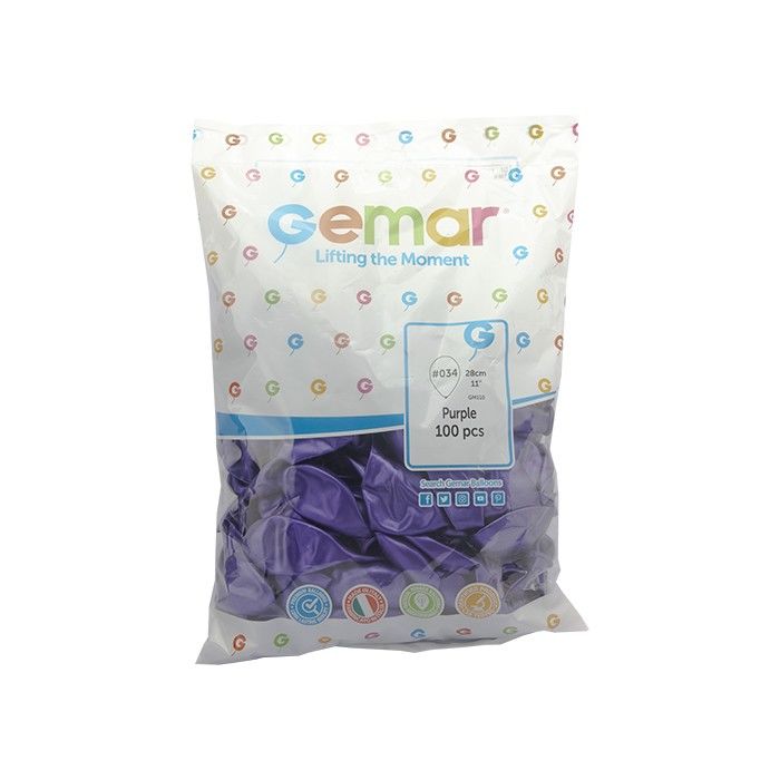 Toptan Balon Gemar 11'' Metalik Mor