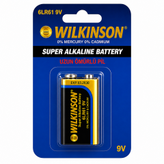 Wilkinson 6LR61 Süper Alkalin 9 Volt Pil - Tekli Uzun Ömürlü Batarya