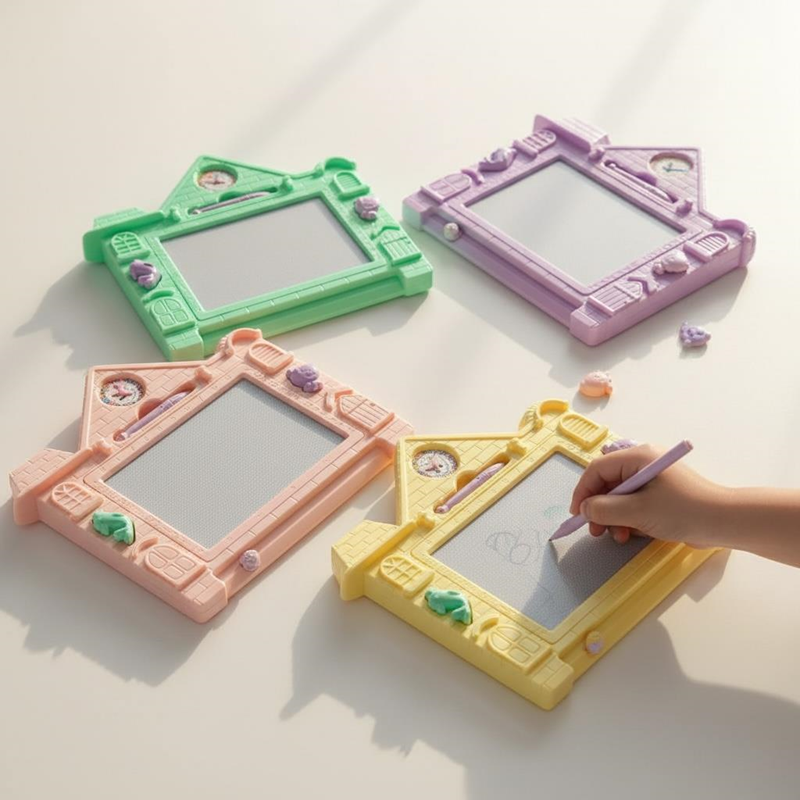 Toptan Ev Figürlü Çekmeli Manyetik Yazı Tahtası 32*32 Cm