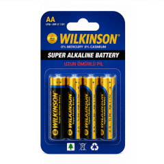 Toptan Wilkinson LR06 Süper Alkalin AA  Kalın Pil - 4’lü Set