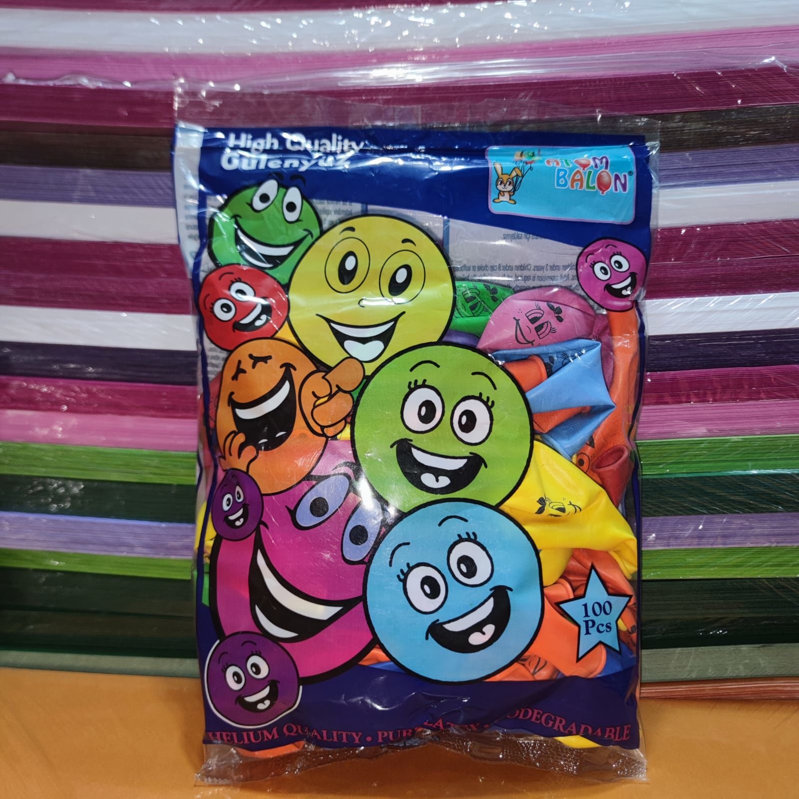 Toptan Atom Balon Gülen Yüz Baskılı