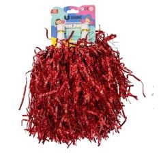 Toptan Ponpon Metalik Kırmızı 2li