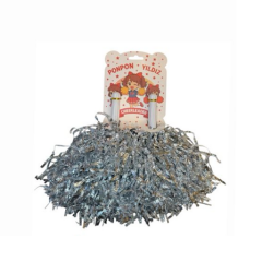 Toptan Ponpon Metalik Gümüş 2li