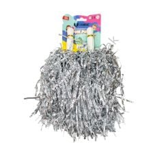 Toptan Ponpon Metalik Gümüş 2li