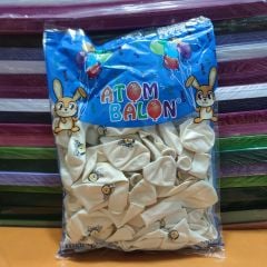 Toptan Atom Balon Nazar Boncuk Baskılı Beyaz