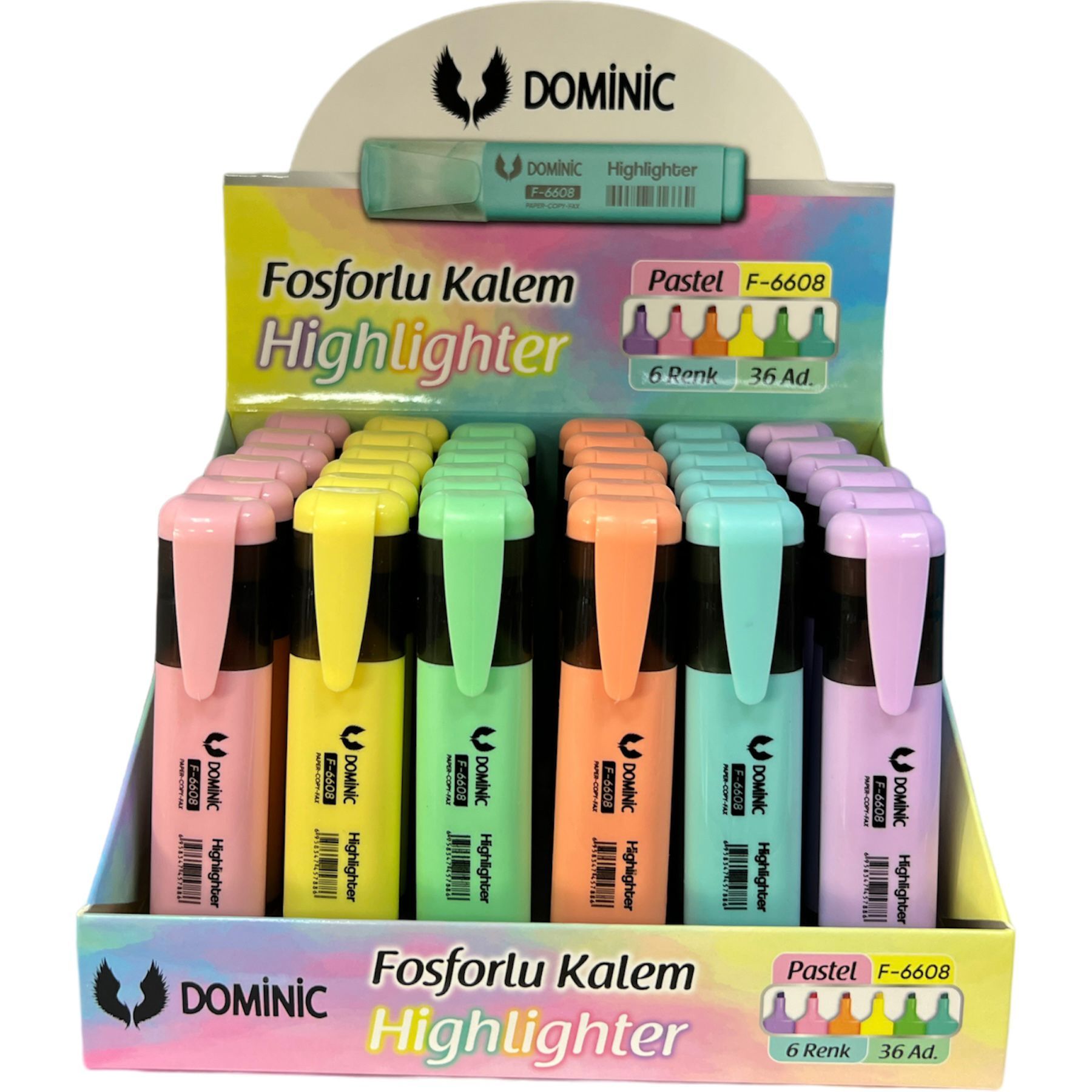 Toptan Fosforlu Kalem Makaron Renkli Highlighter
