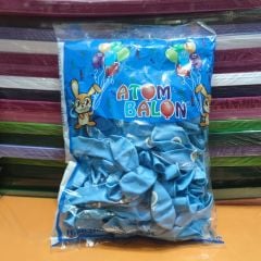 Toptan Atom Balon Nazar Boncuk Baskılı Açık Mavi
