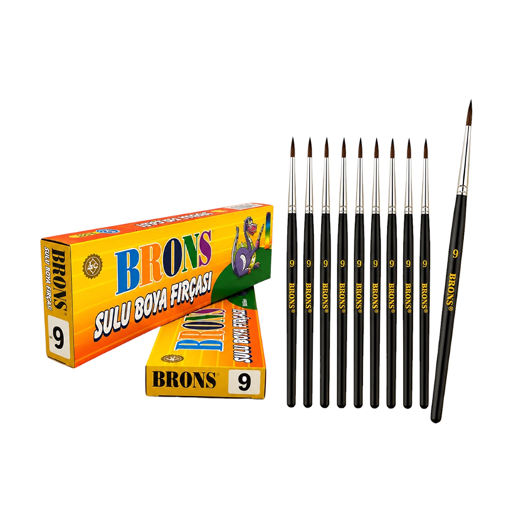 Toptan Brons Sulu Boya Fırçası No.9