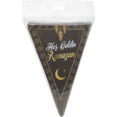 Toptan Hoşgeldin Ramazan Baskılı Üçgen Bayrak Flama