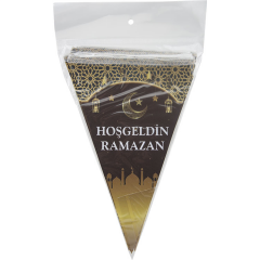 Toptan Hoşgeldin Ramazan Baskılı Üçgen Bayrak Flama