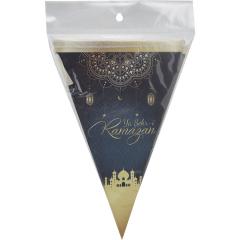 Toptan Hoşgeldin Ramazan Baskılı Üçgen Bayrak Flama