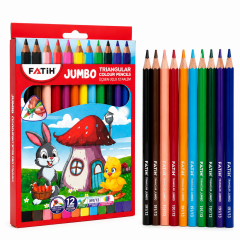 Toptan Fatih Triangular Üçgen Jumbo Kuru Boya - 12 Renk