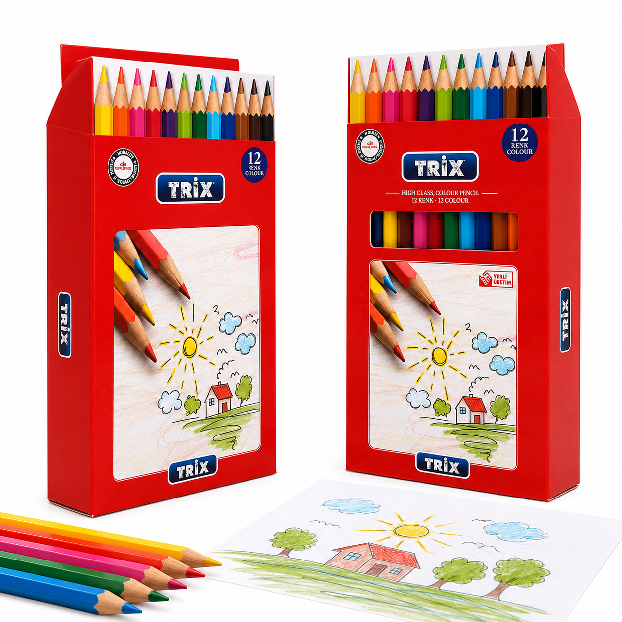 Toptan Trix Uzun Kuru Boya - 12 Renk