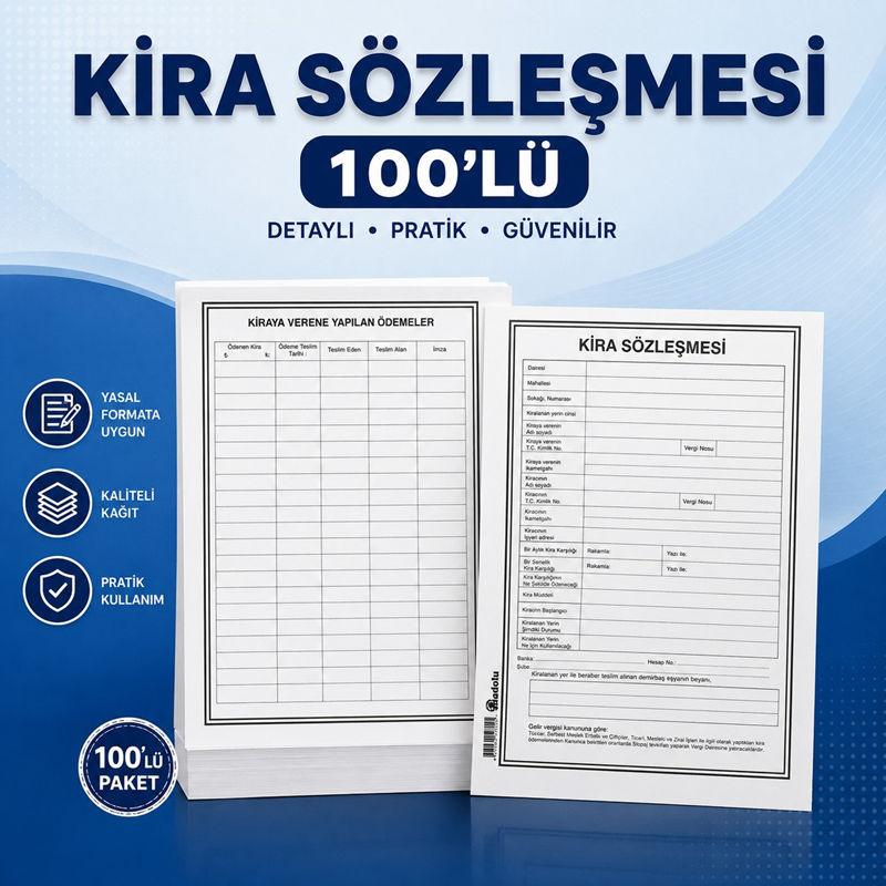 Toptan Kira Sözleşmesi 100'Lü