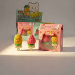 Toptan Ice Cream Renkli Çift Model Kartelalı Silgi